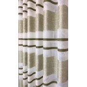 Dekostoff Gardine Vorhang Streifen grün beige weiß teiltransparent, Meterware