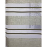 Dekostoff Gardine Vorhang Streifen grün beige weiß teiltransparent, Meterware