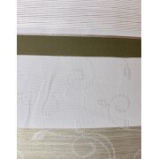 Dekostoff Gardine Vorhang Streifen grün beige weiß teiltransparent, Meterware