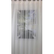 Stores Vorhang Leinenoptik creme Gitteroptik transparent,...