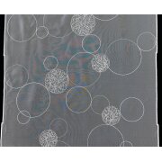 Flächenvorhang Schiebegardine B=45 cm Kreise weiß transparent, Maßanfertigung