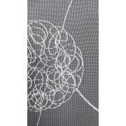 Flächenvorhang Schiebegardine B=45 cm Kreise weiß transparent, Maßanfertigung