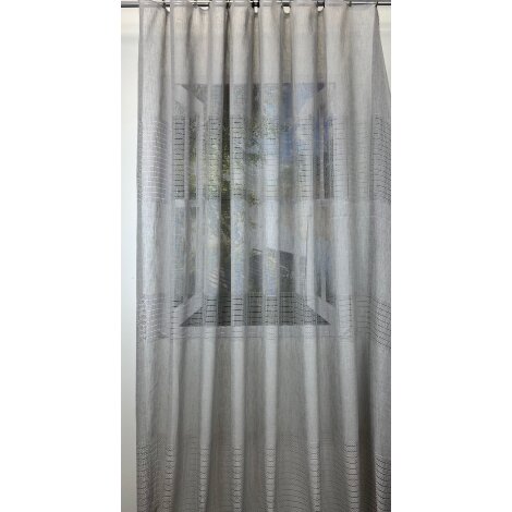 Vorhang Dekoschal einfarbig Käseleinen taupe teiltransparent, fertig genäht