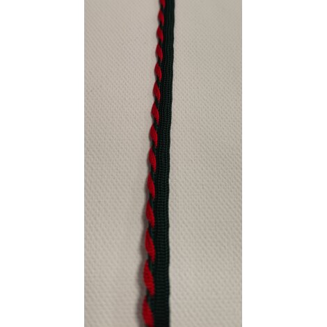Paspelkordel Paspelband Kordel Band grün rot Breite 7 mm, Meterware