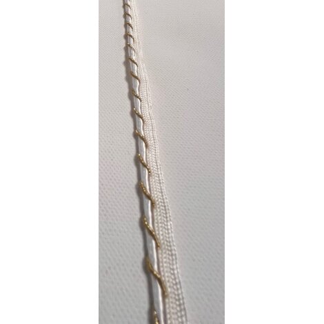 Paspelkordel Paspelband Kordel Band weiß gold Breite 9 mm, Meterware