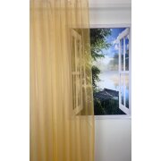 Dekostoff Gardine Organza einfarbig mandarine transp....