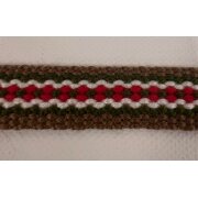 Webband Baumwolle 15 mm braun grün rot weiß,...