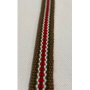 Webband Baumwolle 15 mm braun grün rot weiß,...