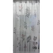 Stores Vorhang Leinenoptik weiß Blumen Gräser...