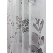 Stores Vorhang Leinenoptik weiß Blumen Gräser...