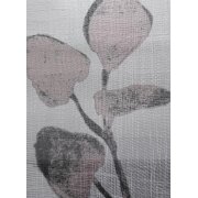 Stores Vorhang Leinenoptik weiß Blumen Gräser rose salbei transparent, Meterware