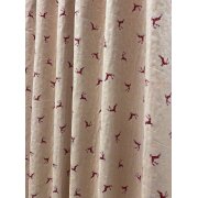 Deko Stoff Gardine Vorhang Landhaus Hirsch beidseitig rot natur blickdicht, Meterware