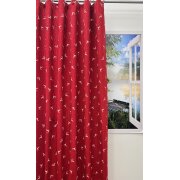 Deko Stoff Gardine Vorhang Landhaus Hirsch beidseitig rot natur blickdicht, Meterware