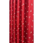 Deko Stoff Gardine Vorhang Landhaus Hirsch beidseitig rot natur blickdicht, Meterware