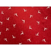 Deko Stoff Gardine Vorhang Landhaus Hirsch beidseitig rot natur blickdicht, Meterware