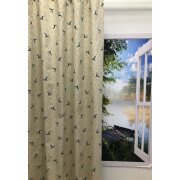 Deko Stoff Gardine Vorhang Landhaus Hirsch beidseitig gr&uuml;n natur blickdicht, Meterware