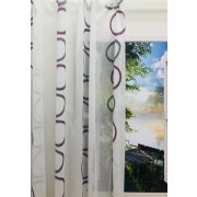 Stores Gardine Vorhang Sherley Kreis wei&szlig; lila grau transparent, Restst&uuml;ck 8 m