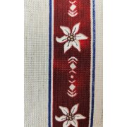 Landhaus Dekostoff Vorhang Streifen Blumen natur weinrot blickdicht, Meterware