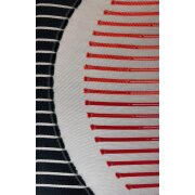 Flächenvorhang Schiebegardine Lasercut, schwarz rot grau, teiltransparent, beidseitig verwendbar, Meterware