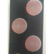 Flächenvorhang Schiebegardine Lasercut, schwarz rot grau, teiltransparent, beidseitig verwendbar, Meterware