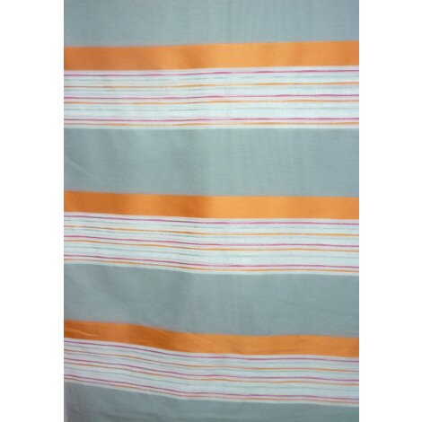 Deko Stoff Gardine Vorhang Streifen quer grau orange pink, Restst&uuml;ck 7,4 m