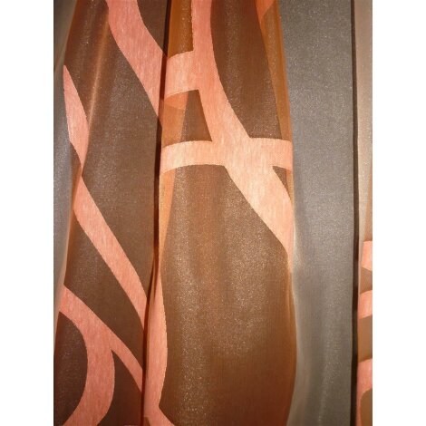 Stores Gardine Stoff Vorhang Ranke orange apricot rot transparent, Restst&uuml;ck 6 m