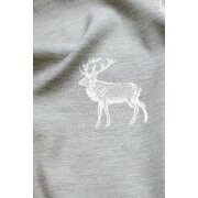 Deko Stoff Gardine Vorhang Landhaus Hirsch grau natur blickdicht, Meterware