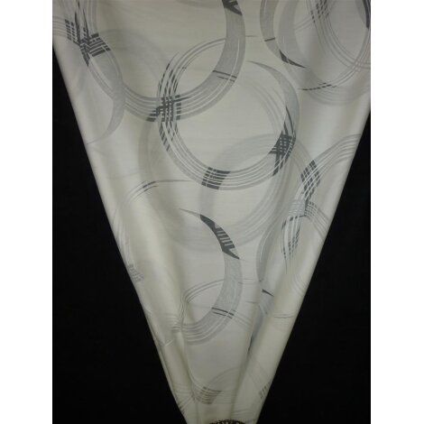 Deko-Stoff Gardine Vorhang m. Kreismuster natur, teiltransp., Reststück 4,2 m