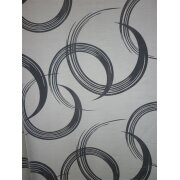 Deko-Stoff Gardine Vorhang m. Kreismuster natur,...