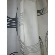 Deko-Stoff Gardine Vorhang m. Kreismuster natur, teiltransp., Reststück 4,2 m