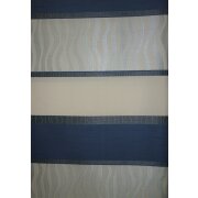 Deko Stoff Gardine Vorhang Querstreifen creme blau, blickdicht, Restst&uuml;ck 2 m