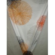 Deko Stoff Vorhang Kreise Pusteblume weiß orange...