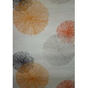Deko Stoff Vorhang Kreise Pusteblume weiß orange...