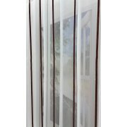 Stores Gardine Stoff Streifen natur rot beige transparent, Meterware
