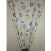 Dekostoff Gardine Vorhang Blumen natur braun blau gr&uuml;n blickd., Restst&uuml;ck 8,3 m