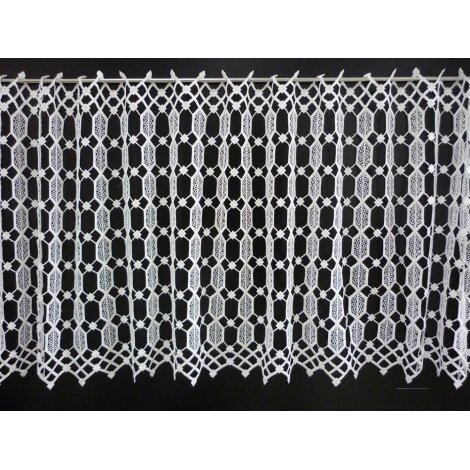 Pannaux Vorhang Scheibengardine Rauten creme H ca. 50 cm, Reststück 1,4 m