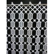 Pannaux Vorhang Scheibengardine Rauten creme H ca. 50 cm, Reststück 1,4 m