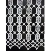 Pannaux Vorhang Scheibengardine Rauten creme H ca. 50 cm, Reststück 1,4 m