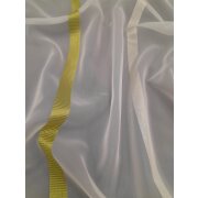 Stores Gardine Stoff Vorhang Streifen creme apfelgrün transparent, Reststück 3,7 m
