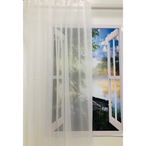 Stores Gardine Stoff Vorhang Voile einfarbig ohne Muster natur transparent, Meterware
