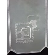 Pannaux Vorhang Scheibengardine wei&szlig; K&auml;stchen H 45 cm transparent Restst&uuml;ck 3,6m