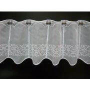 Pannaux Vorhang Scheibengardine wei&szlig; Kreise H 30 cm transparent, Meterware 