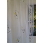 Stores Gardinenstoff Ausbrenner Blume wei&szlig;...