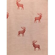 Deko Stoff Gardine Landhaus Vorhang Hirsch rot beidseitig blickdicht, Meterware