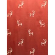 Deko Stoff Gardine Landhaus Vorhang Hirsch rot beidseitig blickdicht, Meterware