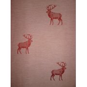 Deko Stoff Gardine Landhaus Vorhang Hirsch rot beidseitig blickdicht, Meterware