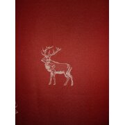 Deko Stoff Gardine Landhaus Vorhang Hirsch rot beidseitig blickdicht, Meterware