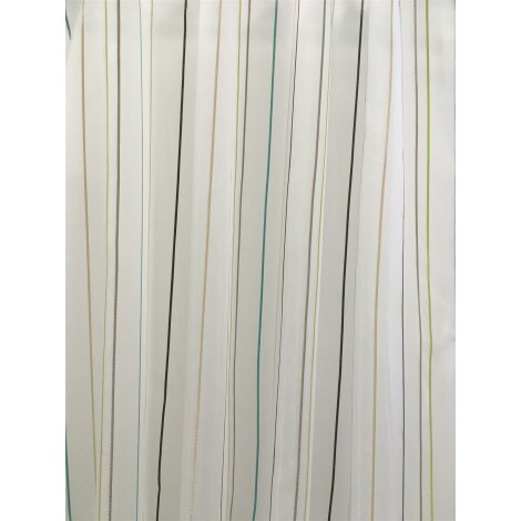 Stores Gardine Stoff Vorhang Streifen wei&szlig; t&uuml;rkis grau gr&uuml;n beige transparent, Meterware