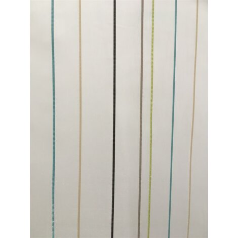 türkis Stoff Vorhang Gardine grü weiß Streifen grau Stores
