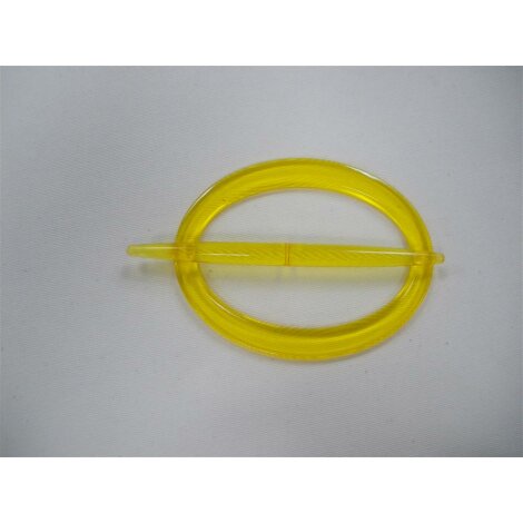 Dekospange - Raffhalter Schalspange oval f&uuml;r d&uuml;nne Stoffe honig gelb transparent